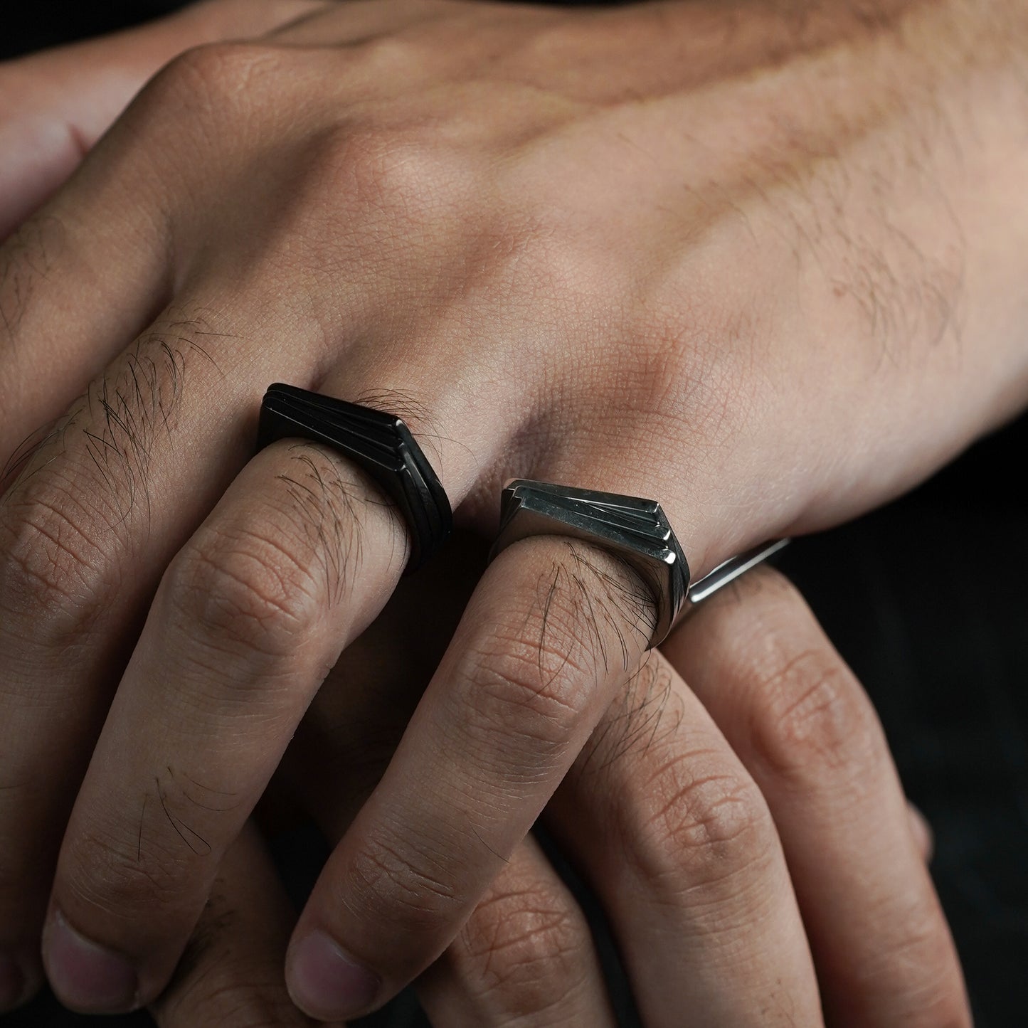 Geometric Stacking Ring (Silver) - Biraaj