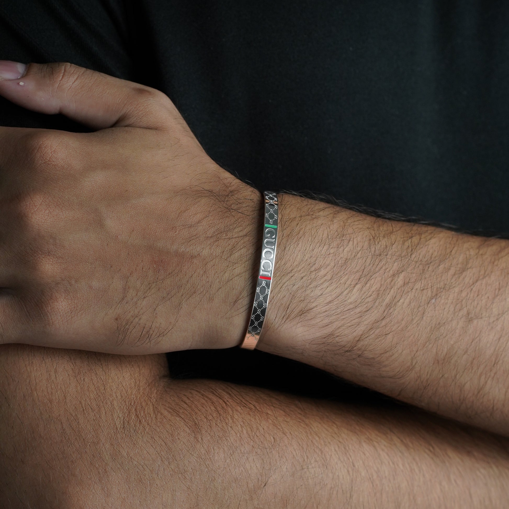 Gucci Cuff Bnagle (Silver) - Biraaj