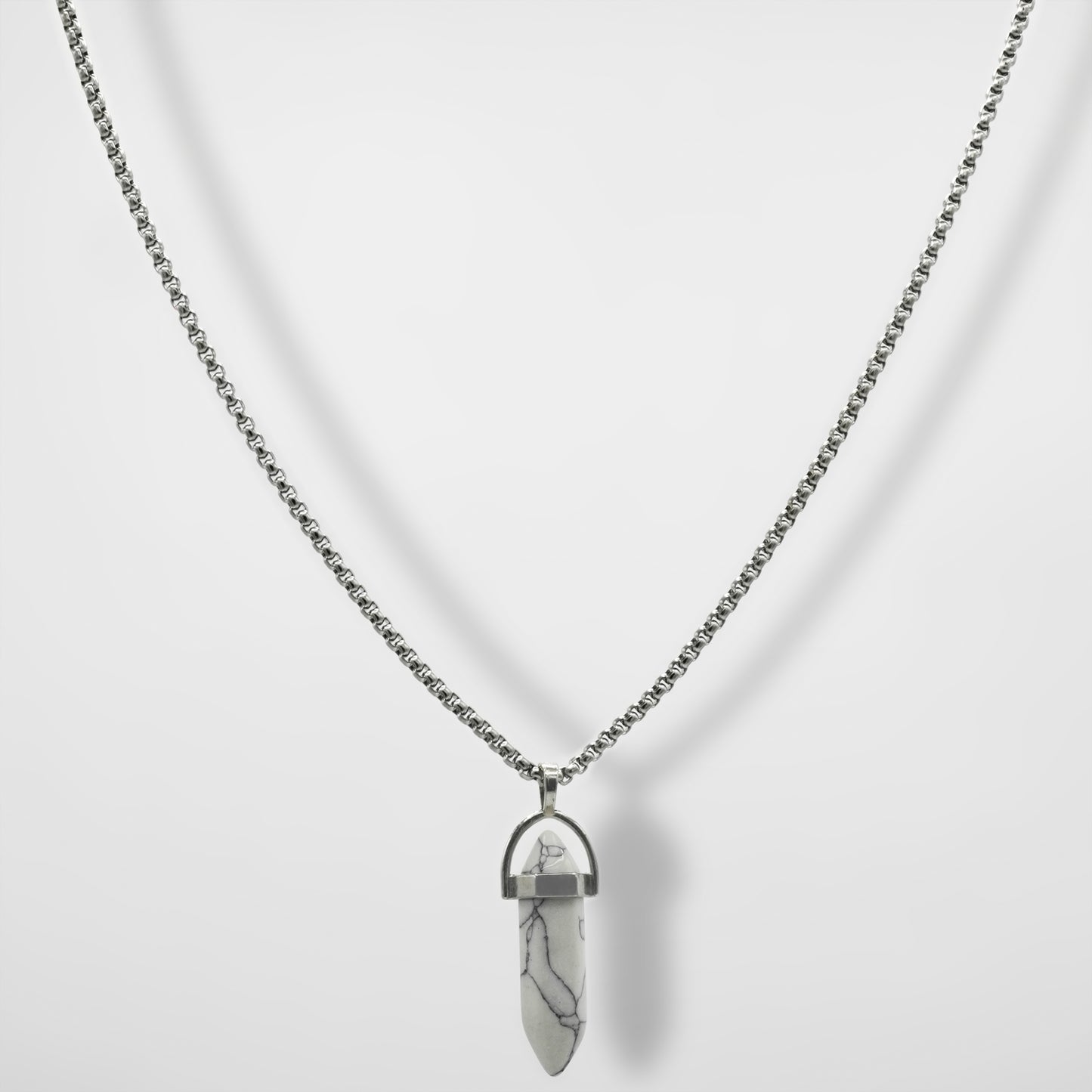 Turquoise White Crystal Pendant - Biraaj