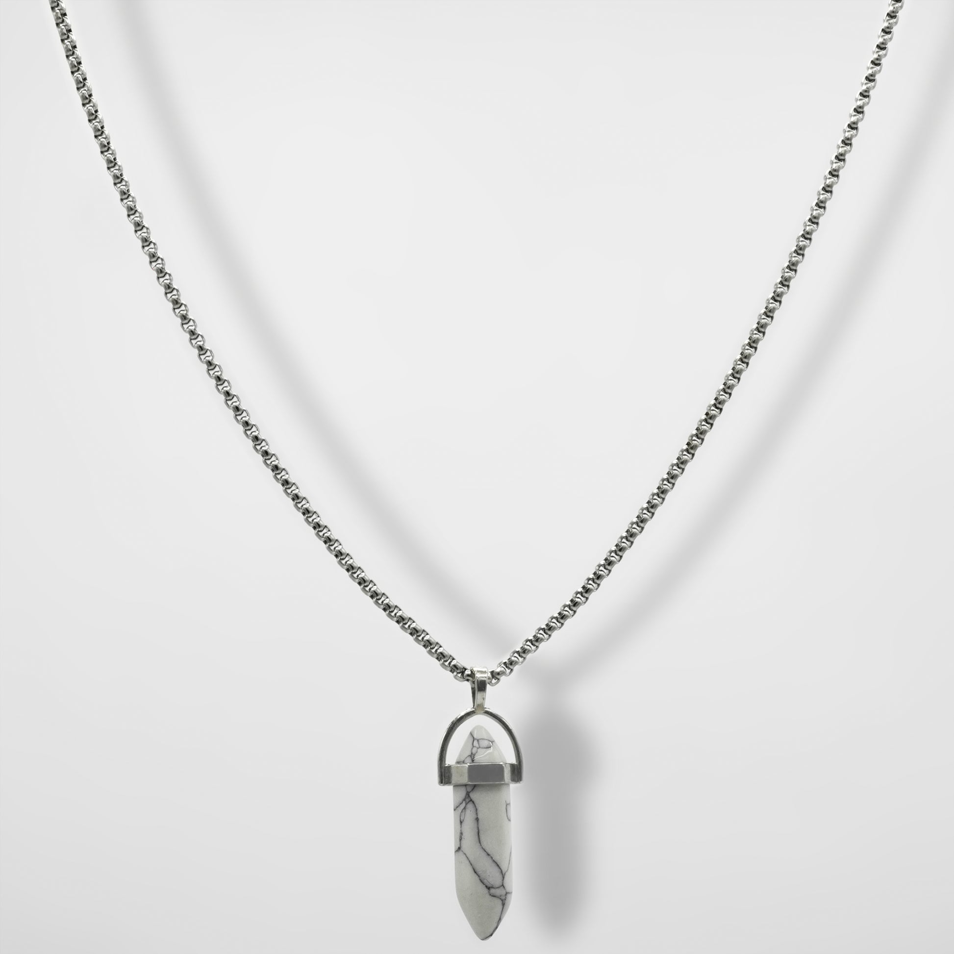 Turquoise White Crystal Pendant - Biraaj