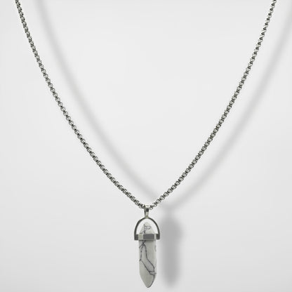 Turquoise White Crystal Pendant - Biraaj