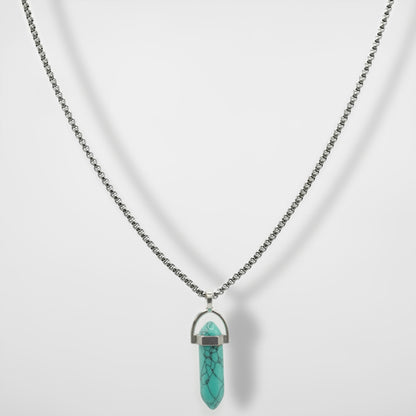 Turquoise Crystal Stone Pendant - Biraaj