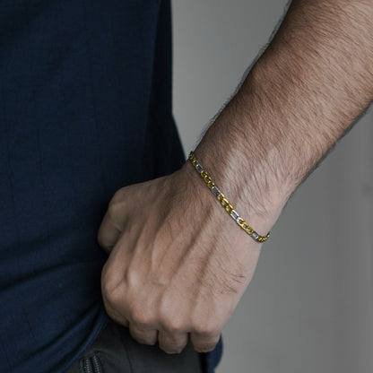 Two-Tone Curb Chain Bracelet - Biraaj