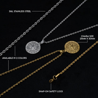 Compass Pendant (Silver) - Biraaj