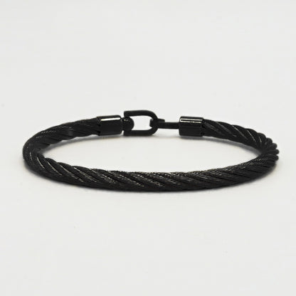 Twisted Cuff Bangle (Black) - Biraaj