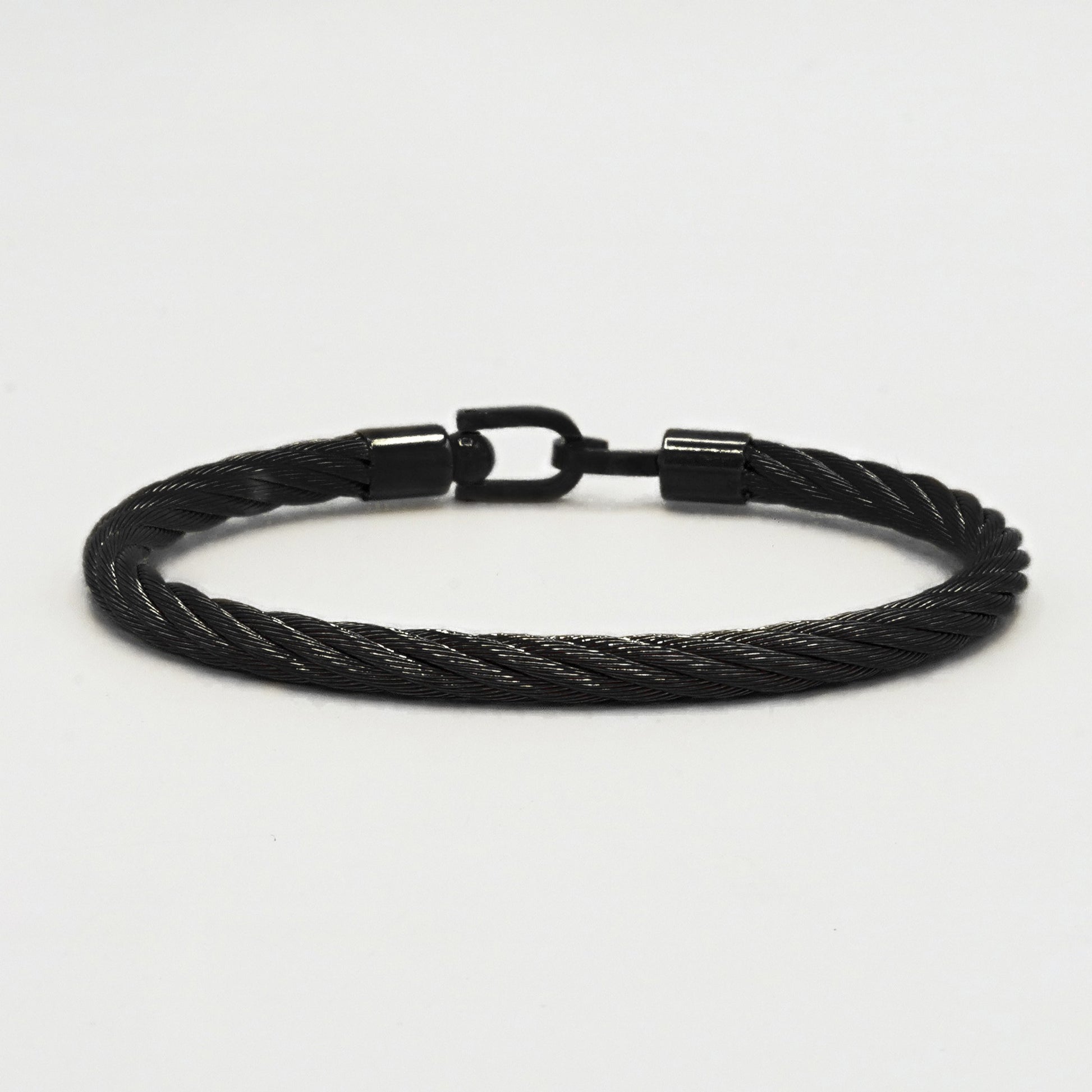 Twisted Cuff Bangle (Black) - Biraaj