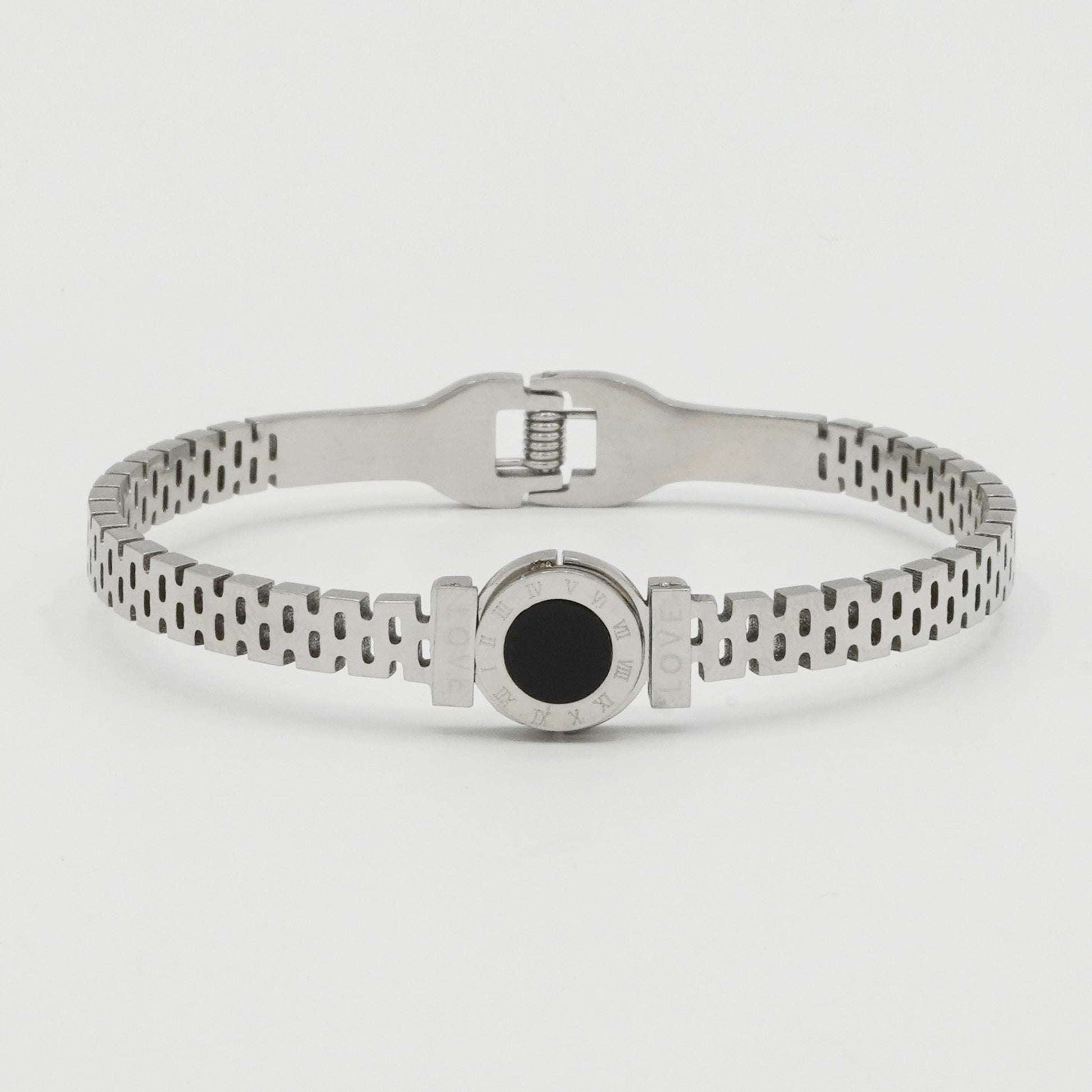 Black Onyx Bangle (Silver) - Biraaj