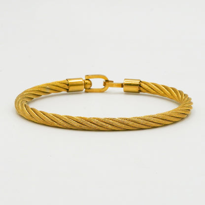 Twisted Cuff Bangle (Silver) - Biraaj