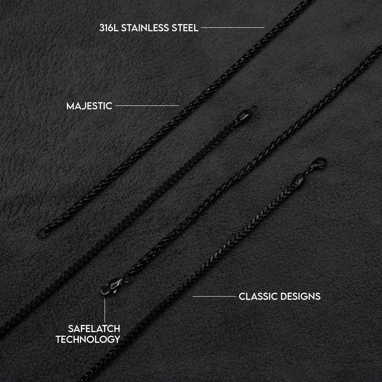 Wheat Chain 4mm (Black) - Biraaj