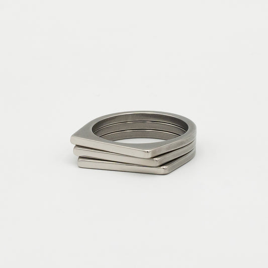 Geometric Stacking Ring (Silver) - Biraaj