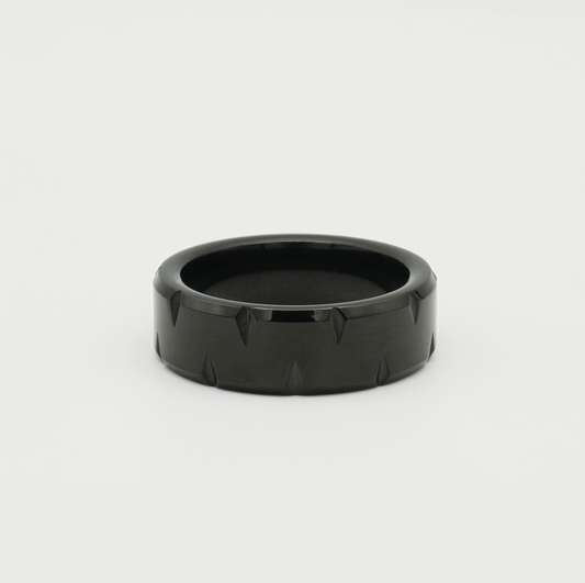 Subtle Grooved Ring (Black) - Biraaj